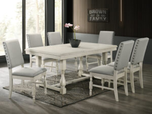 Greyson White Dining Table + 6 Chair Set