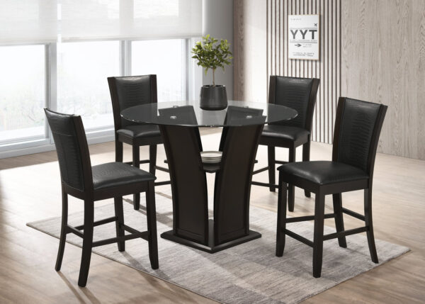 orlando-pub-black-1-4_orig.jpg Orlando - Black Pub Table + 4 Chair Set