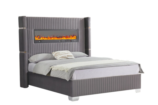 Romance Gray Platform Bed King ONLY (QUEEN ETA: 5/5)