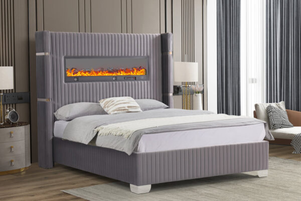 Romance Gray Platform Bed King ONLY (QUEEN ETA: 5/5)