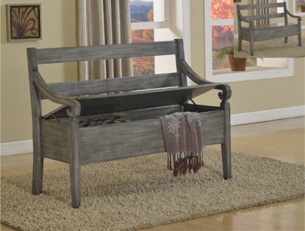 4183-BENCH-GY KENNEDY STORAGE BENCH GREY